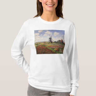 Claude Monet Tulip Fields Rijnsburg Windmill T-Shirt