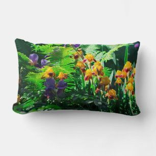 Claude Monet Type Stylised Garden Iris Lumbar Cushion