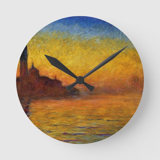 Claude Monet // Venice Twilight Round Clock (Front)