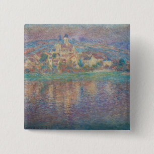 Claude Monet - Vetheuil, Sunset 15 Cm Square Badge