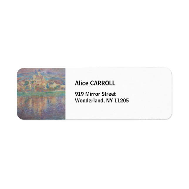 Claude Monet - Vetheuil, Sunset Return Address Label (Front)