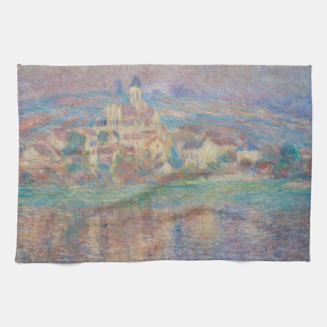 Claude Monet - Vetheuil, Sunset Tea Towel (Horizontal)