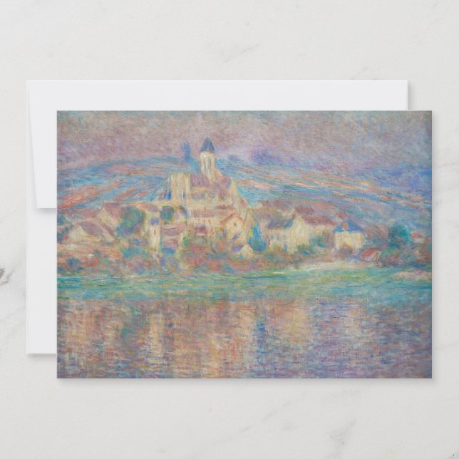 Claude Monet - Vetheuil, Sunset Thank You Card (Front)