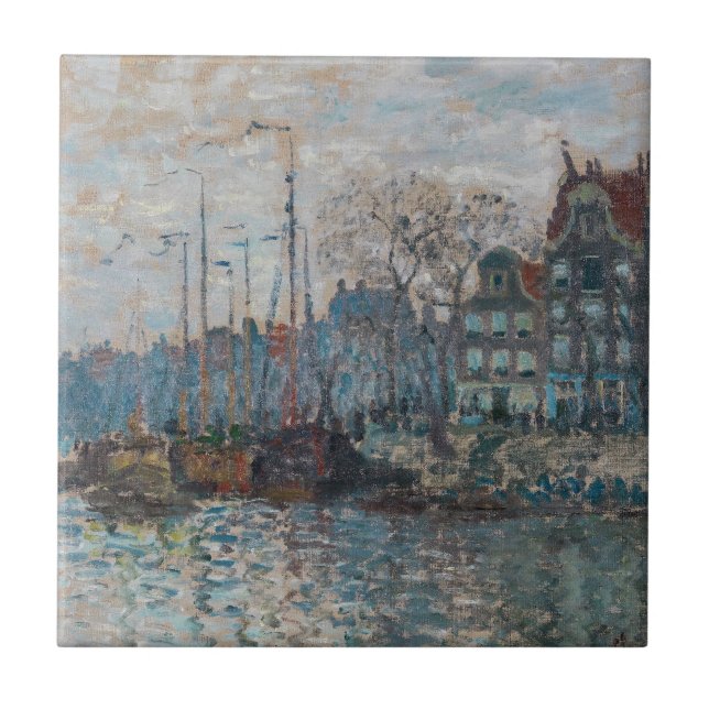 Claude Monet - View of Amsterdam Ceramic Tile (Front)