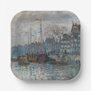 Claude Monet - View of Amsterdam Paper Plate