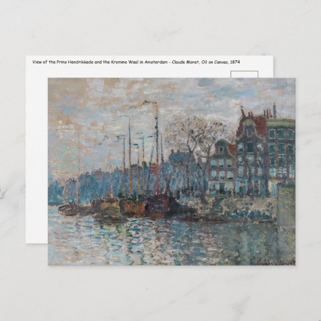 Claude Monet - View of Amsterdam Postcard (Front/Back)