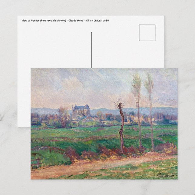 Claude Monet - View of Vernon Postcard (Front/Back)