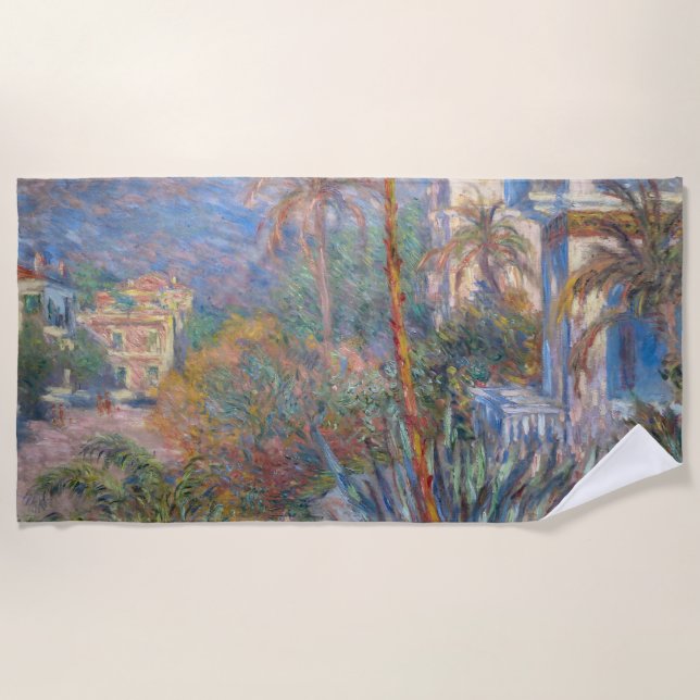 Claude Monet - Villas at Bordighera Beach Towel (Front)