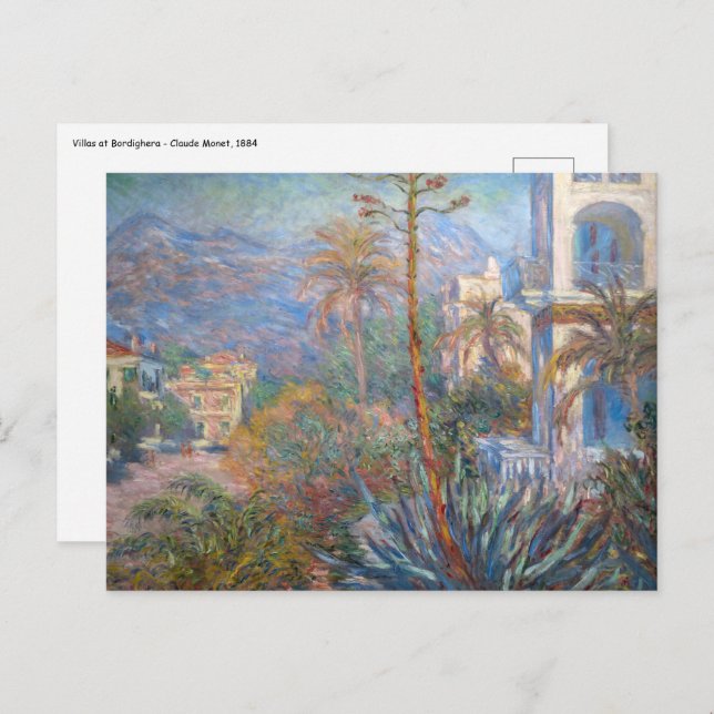 Claude Monet - Villas at Bordighera Postcard (Front/Back)