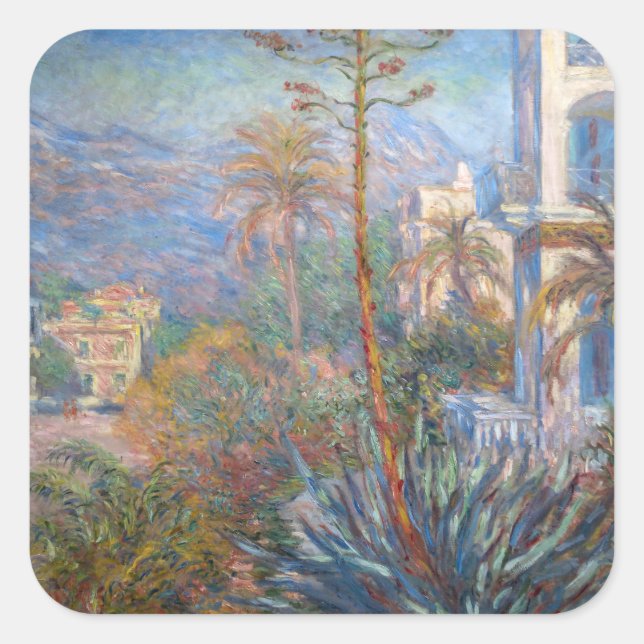Claude Monet - Villas at Bordighera Square Sticker (Front)