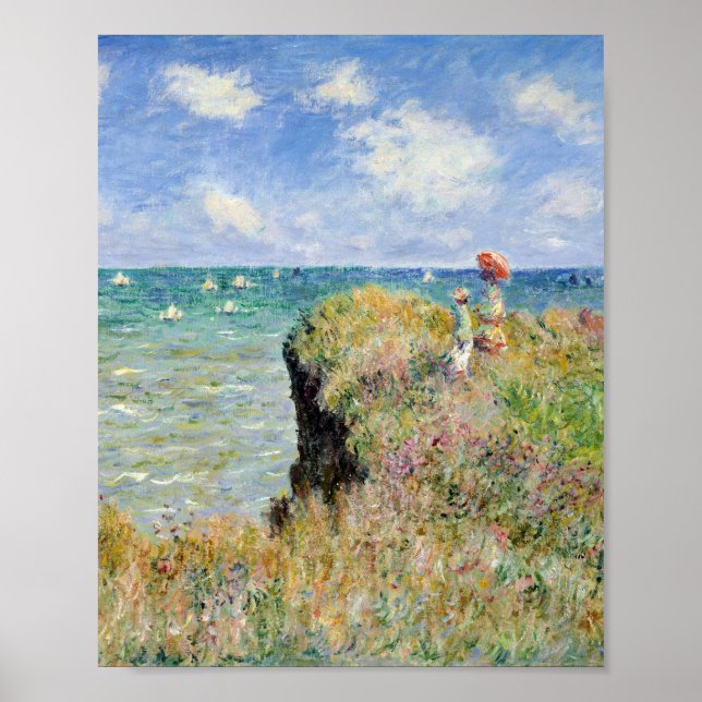 Claude Monet - Walk On The Cliff At Pourville Poster (Front)