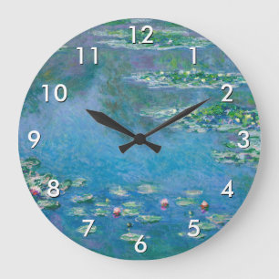 Claude Monet - Water Lilies 1906 Large Clock