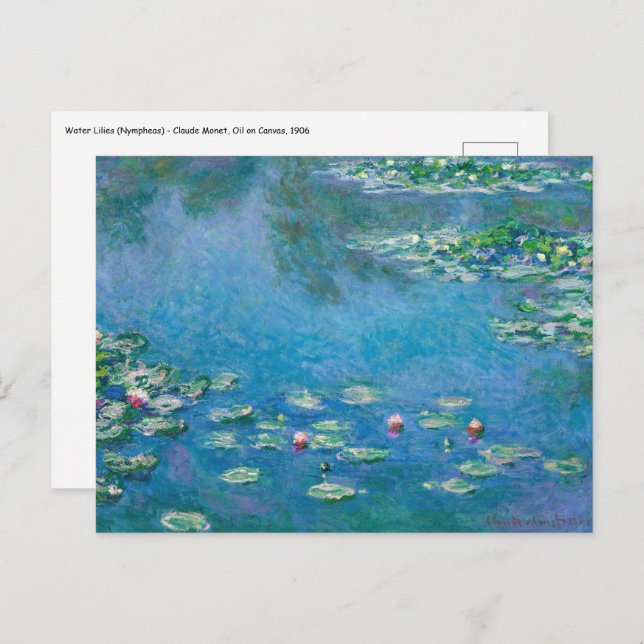 Claude Monet - Water Lilies 1906 Postcard (Front/Back)