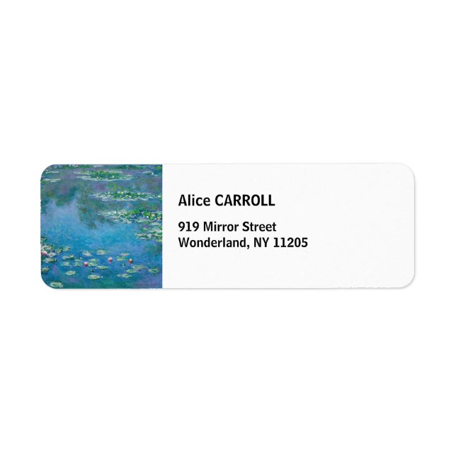 Claude Monet - Water Lilies 1906 Return Address Label (Front)