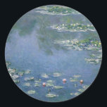 Claude Monet - Water Lilies - 1906 Ryerson Classic Round Sticker<br><div class="desc">Water Lilies,  1906 Ryerson. Oil on canvas 87.6 x 92.7 cm   Gallery = The Art Institute of Chicago  Mr. and Mrs. Martin A. Ryerson Collection  Oscar-Claude Monet (November 14,  1840 - December 5,  1926) was a French impressionist painter.</div>