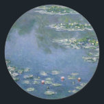 Claude Monet - Water Lilies - 1906 Ryerson Classic Round Sticker<br><div class="desc">Water Lilies,  1906 Ryerson. Oil on canvas 87.6 x 92.7 cm   Gallery = The Art Institute of Chicago  Mr. and Mrs. Martin A. Ryerson Collection  Oscar-Claude Monet (November 14,  1840 - December 5,  1926) was a French impressionist painter.</div>