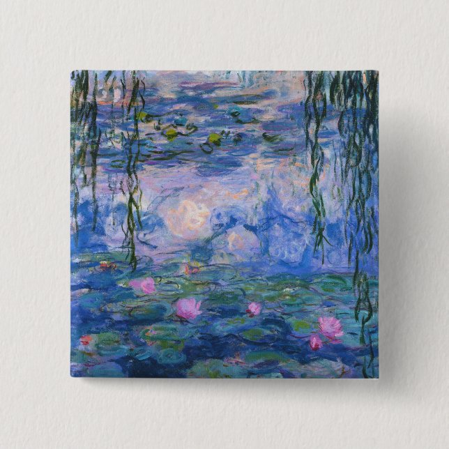 Claude Monet - Water Lilies, 1916 15 Cm Square Badge (Front)