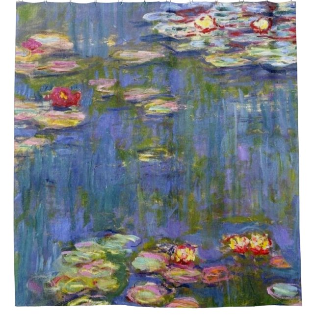 Claude Monet Water Lilies 1916 Restored Shower Curtain (Front)