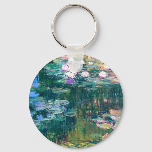 Claude Monet Water Lilies 1917 Key Ring (Front)