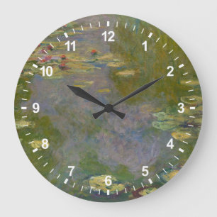 Claude Monet   Water Lilies, 1919 Large Clock