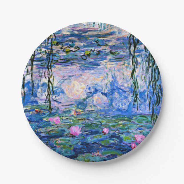 Claude Monet - Water Lilies, 1919,  Paper Plate (Front)