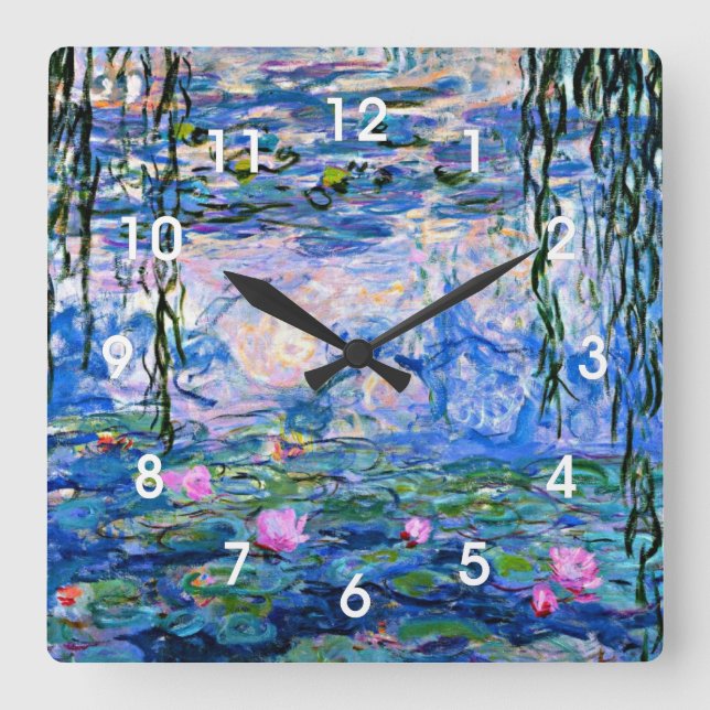 Claude Monet - Water Lilies, 1919, Square Wall Clock (Front)