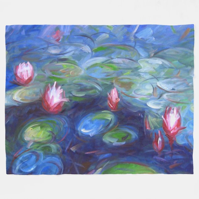 Claude Monet: Water Lilies 2 Fleece Blanket (Front (Horizontal))