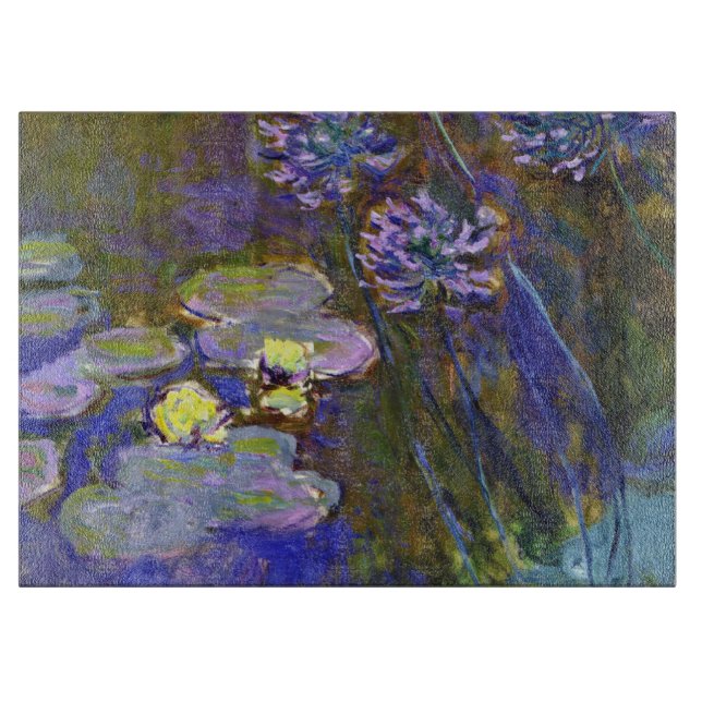 Claude Monet Water Lilies Agapanthus Cutting Board (Front)