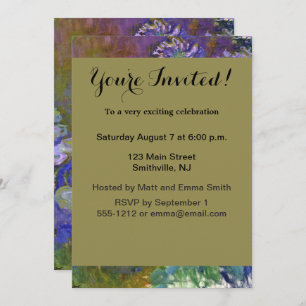 Claude Monet Water Lilies Agapanthus Invitation