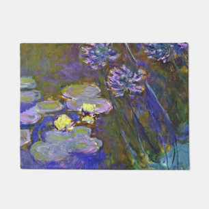 Claude Monet Water Lilies Agapanthus Vintage Art Doormat