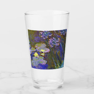 Claude Monet Water Lilies Agapanthus Vintage Art Glass