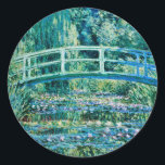 Claude Monet - Water Lilies And Japanese Bridge Classic Round Sticker<br><div class="desc">Claude Monet - Water Lilies And Japanese Bridge (1899)</div>