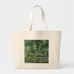 Claude Monet Water Lilies and Japanese Bridge Large Tote Bag