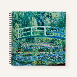 Claude Monet - Water Lilies And Japanese Bridge Notebook