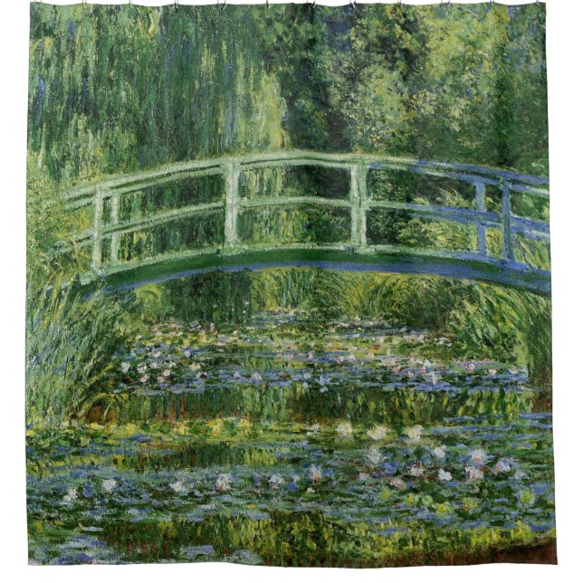 Claude Monet, Water Lilies and the Japanese Bridge Shower Curtain (Front)