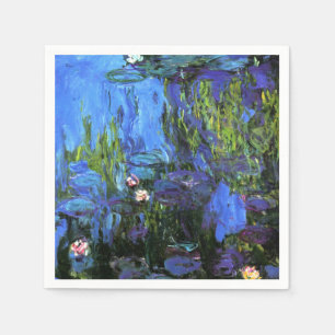 Claude Monet: Water-Lilies, blue indigo Napkin