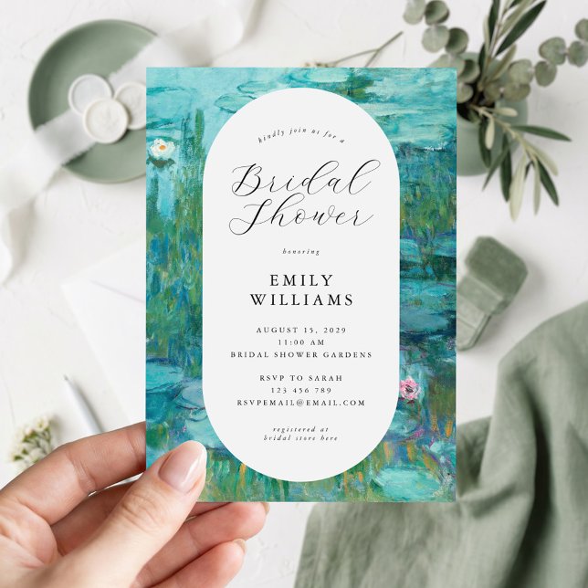 Claude Monet Water Lilies Bridal Shower Invitation (Creator Uploaded)
