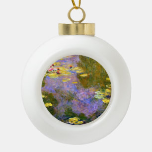 Claude Monet: Water Lilies Ceramic Ball Christmas Ornament