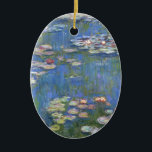Claude Monet // Water Lilies Ceramic Ornament<br><div class="desc">Water Lilies is a series of approxiamately 250 oil paintings by French Impressionist Claude Monet (1840-1926). The paintings depict Monet's flower garden at Giverny and were the main focus of Monet's artistic production during the last thirty years of his life.</div>