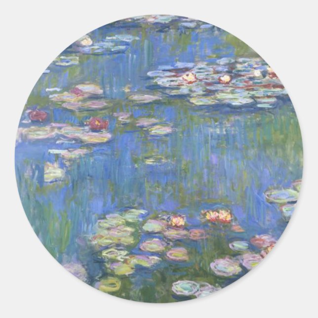 Claude Monet // Water Lilies Classic Round Sticker (Front)