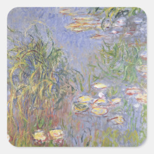 Claude Monet Water-Lilies, Cluster of Grass Square Sticker