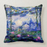 Claude Monet-Water-Lilies Cushion<br><div class="desc">Fine art masterpiece by Claude Monet (1840 - 1926) featuring his popular landscape painting Water-Lilies based on varieties of blue, green and purple.It makes an elegant pillow for fans of Claude Monet.</div>