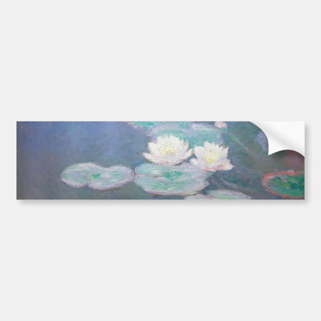 Claude Monet - Water Lilies, Evening Effect Bumper Sticker (Front)