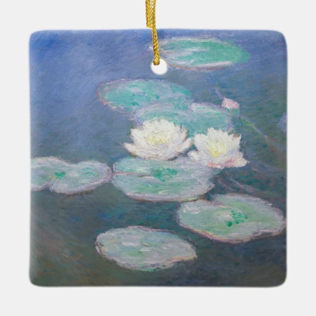 Claude Monet - Water Lilies, Evening Effect Ceramic Ornament (Front)