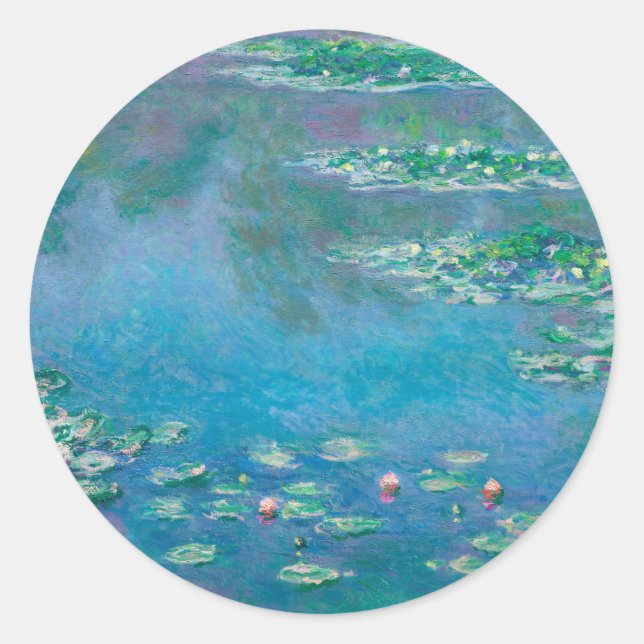Claude Monet. Water Lilies. French impressionism Classic Round Sticker (Front)