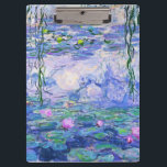 Claude Monet Water Lilies French Impressionist Art Clipboard<br><div class="desc">Claude Monet Water Lilies French Impressionist Art
Water Lilies (or Nympheas ) is a series of approximately 250 oil paintings by French Impressionist Claude Monet. The paintings depict Monet's flower garden at Giverny.</div>