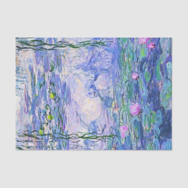 Claude Monet Water Lilies French Impressionist Art Tissue Paper (Front)