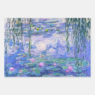 Claude Monet Water Lilies French Impressionist Art Wrapping Paper Sheet