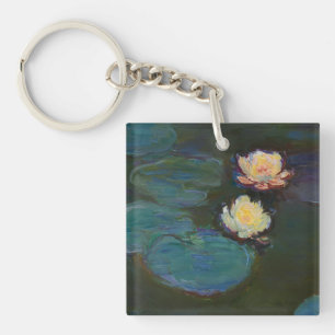 Claude Monet Water Lilies Impressionist Oil Art Key Ring