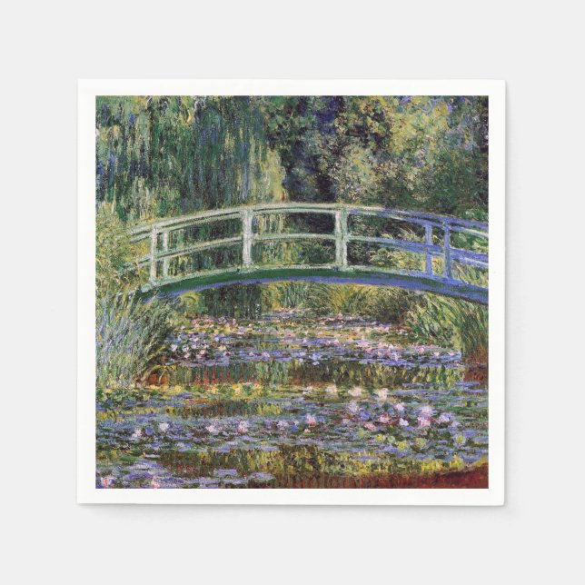 Claude Monet,water lilies,japanese bridge,garden, Napkin (Front)